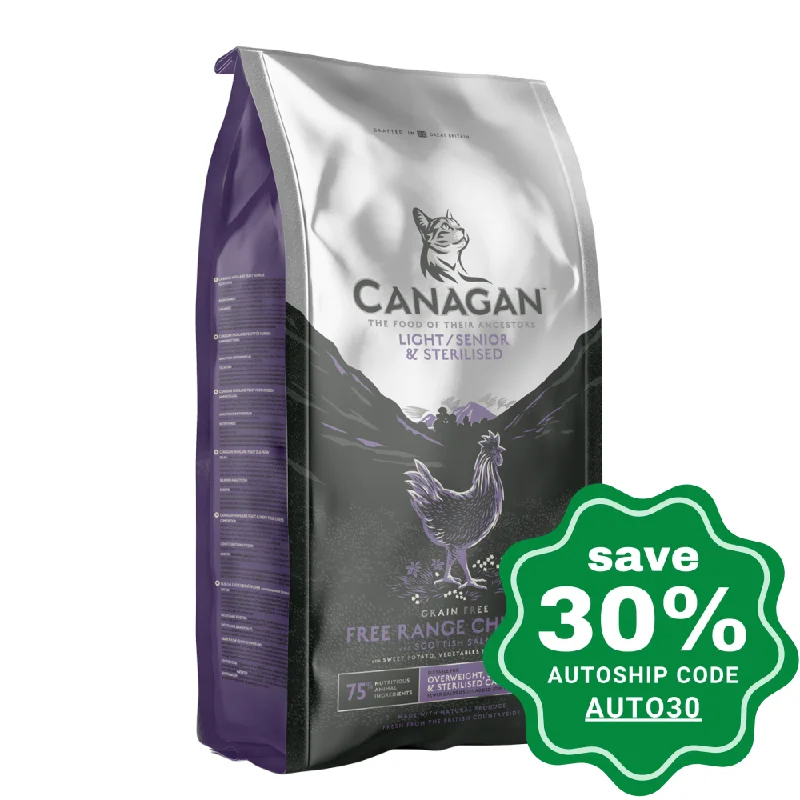    - Indoor cat food  Canagan - Grain Free Dry Cat Food - Light/Senior/Sterilised - 1.5KG (Min 2 Packs)
