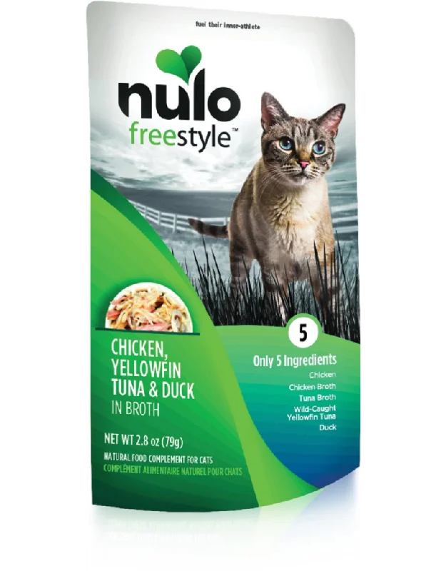 Nulo Freestyle Chicken, Yellowfin, Tuna and Duck in Broth Cat Food Topper