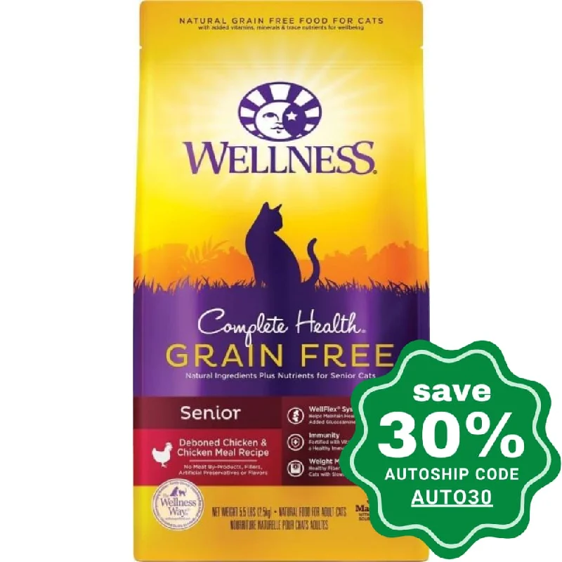 Wellness - Complete Health - Grain Free Dry Cat Food - Senior Deboned Chicken & Chicken Meal - 5.5LB (Min. 3 Packs)