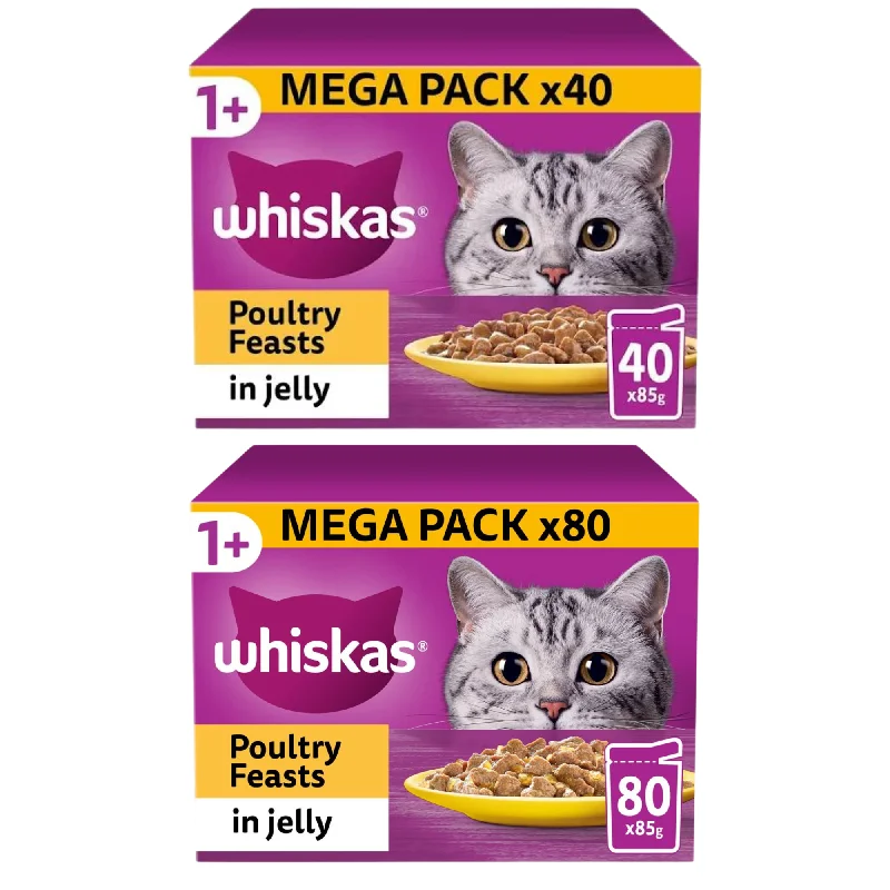 Whiskas 1+ Cat Pouches Poultry Feasts In Jelly